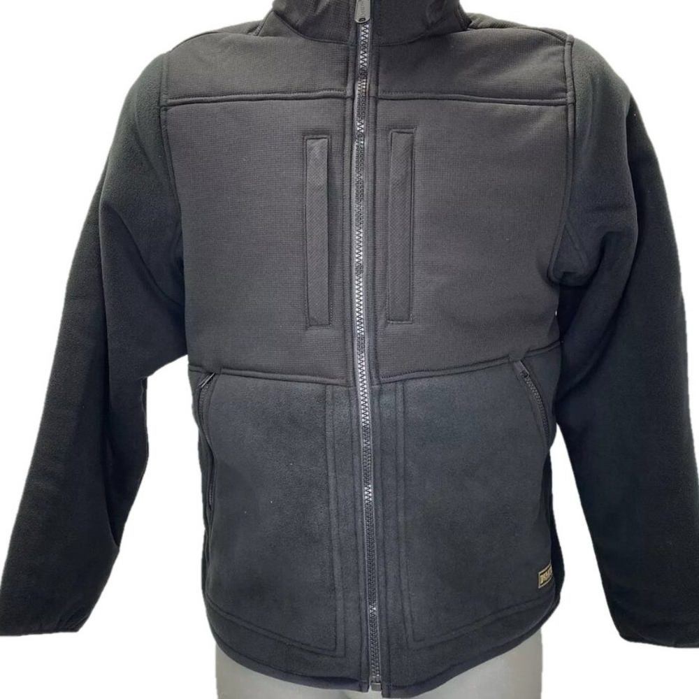 NEW  DULUTH Mens Jacket Jet Black Size M Bear Hide Fleece Full Zip Polyester